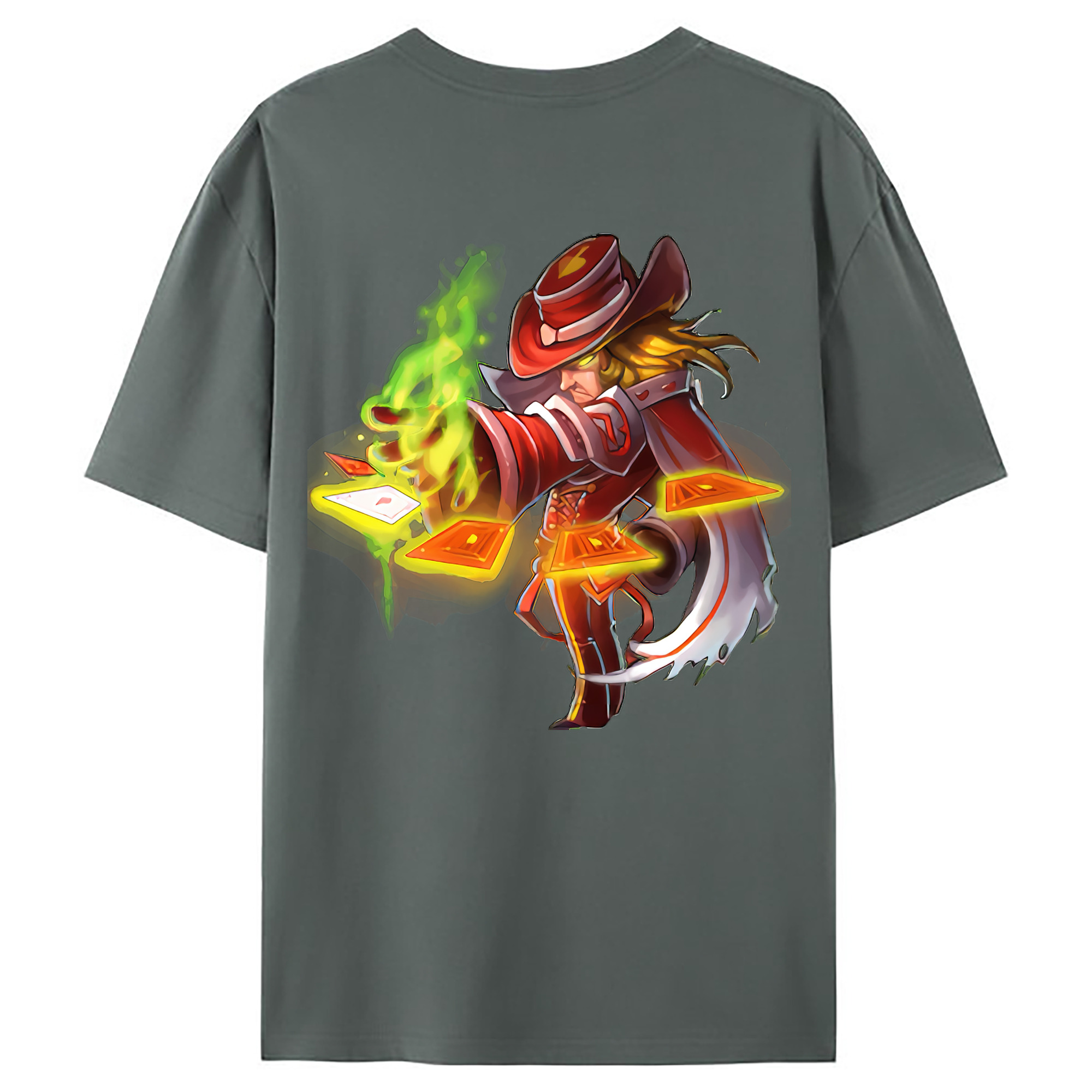 （画像用） リーグ・オブ・レジェンド League of Legends LOL 綿100％ メンズ半袖Tシャツ（バックプリント） 通気性